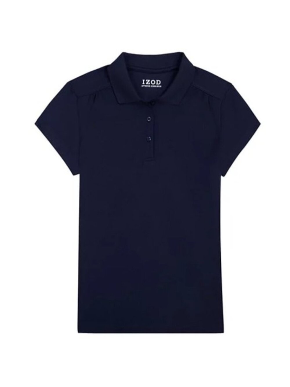IZOD Girls L 14-16 Navy Blue School Uniform Polo Shirt Short Sleeve NEW Large